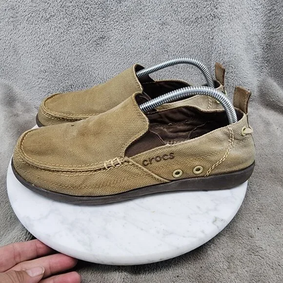 CROCS | Shoes | Crocs Shoes Mens Size 8 Walu Tan Canvas Slip  display picture 1